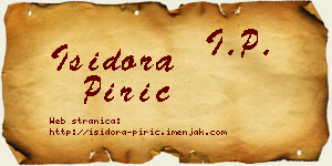 Isidora Pirić vizit kartica
